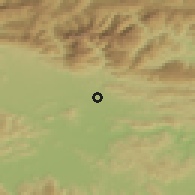 Shaded relief of the 51 km around Šmarca, drawn from the GMTED2010 grid