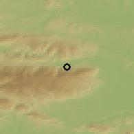 Shaded relief of the 51 km around Smolnik, drawn from the GMTED2010 grid
