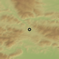 Shaded relief of the 51 km around Bukovska vas, drawn from the GMTED2010 grid