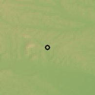 Shaded relief of the 51 km around Sotina, drawn from the GMTED2010 grid