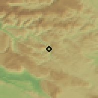 Shaded relief of the 51 km around Spodnja Idrija, drawn from the GMTED2010 grid