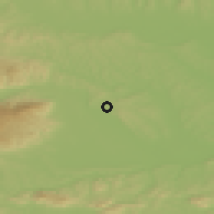 Shaded relief of the 51 km around Spodnja Korena, drawn from the GMTED2010 grid