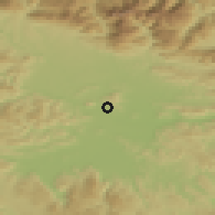 Shaded relief of the 51 km around Spodnje Gameljne, drawn from the GMTED2010 grid