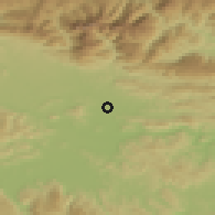 Shaded relief of the 51 km around Spodnje Jarše, drawn from the GMTED2010 grid