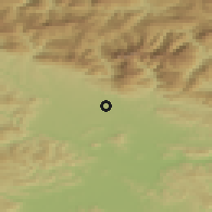 Shaded relief of the 51 km around Spodnji Brnik, drawn from the GMTED2010 grid