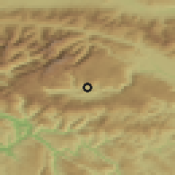 Shaded relief of the 51 km around Srednja vas v Bohinju, drawn from the GMTED2010 grid