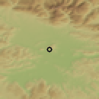 Shaded relief of the 51 km around Srednje Gameljne, drawn from the GMTED2010 grid