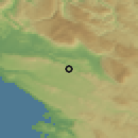 Shaded relief of the 51 km around Štanjel, drawn from the GMTED2010 grid