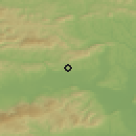 Shaded relief of the 51 km around Arnovo selo, drawn from the GMTED2010 grid