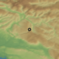 Shaded relief of the 51 km around Čepovan, drawn from the GMTED2010 grid