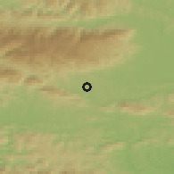 Shaded relief of the 51 km around Tepanje, drawn from the GMTED2010 grid
