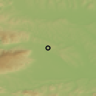 Shaded relief of the 51 km around Trčova, drawn from the GMTED2010 grid