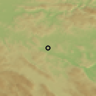 Shaded relief of the 51 km around Trebež, drawn from the GMTED2010 grid