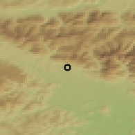 Shaded relief of the 51 km around Trstenik, drawn from the GMTED2010 grid