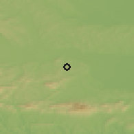 Shaded relief of the 51 km around Turški Vrh, drawn from the GMTED2010 grid