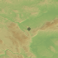 Shaded relief of the 51 km around Uršna sela, drawn from the GMTED2010 grid