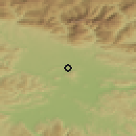 Shaded relief of the 51 km around Utik, drawn from the GMTED2010 grid