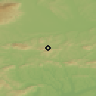 Shaded relief of the 51 km around Čermožiše, drawn from the GMTED2010 grid