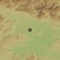 Shaded relief of the 51 km around Valburga, drawn from the GMTED2010 grid