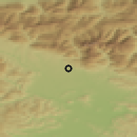 Shaded relief of the 51 km around Velesovo, drawn from the GMTED2010 grid