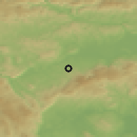 Shaded relief of the 51 km around Velike Brusnice, drawn from the GMTED2010 grid