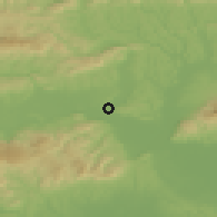 Shaded relief of the 51 km around Veliki Obrež, drawn from the GMTED2010 grid