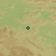 Shaded relief of the 51 km around Veliko Mlačevo, drawn from the GMTED2010 grid