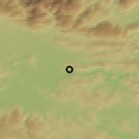 Shaded relief of the 51 km around Vinje, drawn from the GMTED2010 grid