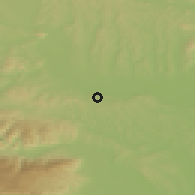 Shaded relief of the 51 km around Ceršak, drawn from the GMTED2010 grid
