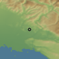 Shaded relief of the 51 km around Vipolže, drawn from the GMTED2010 grid