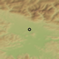 Shaded relief of the 51 km around Vodice, drawn from the GMTED2010 grid