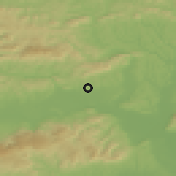 Shaded relief of the 51 km around Artiče, drawn from the GMTED2010 grid