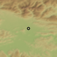 Shaded relief of the 51 km around Volčji Potok, drawn from the GMTED2010 grid