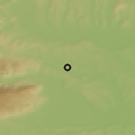 Shaded relief of the 51 km around Vukovje, drawn from the GMTED2010 grid
