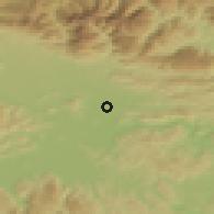 Shaded relief of the 51 km around Zaboršt, drawn from the GMTED2010 grid