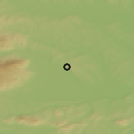 Shaded relief of the 51 km around Ciglence, drawn from the GMTED2010 grid