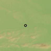Shaded relief of the 51 km around Zabovci, drawn from the GMTED2010 grid