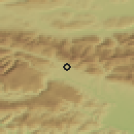 Shaded relief of the 51 km around Zabreznica, drawn from the GMTED2010 grid