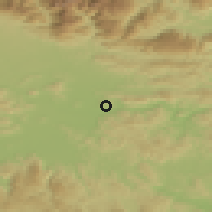 Shaded relief of the 51 km around Zajelše, drawn from the GMTED2010 grid