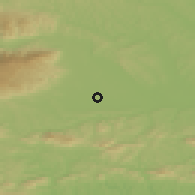 Shaded relief of the 51 km around Cirkovce, drawn from the GMTED2010 grid