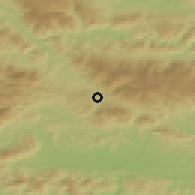 Shaded relief of the 51 km around Završe, drawn from the GMTED2010 grid