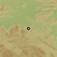 Shaded relief of the 51 km around Želimlje, drawn from the GMTED2010 grid