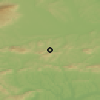 Shaded relief of the 51 km around Žetale, drawn from the GMTED2010 grid