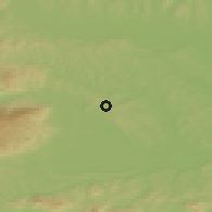 Shaded relief of the 51 km around Zgornja Korena, drawn from the GMTED2010 grid