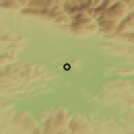 Shaded relief of the 51 km around Zgornje Gameljne, drawn from the GMTED2010 grid