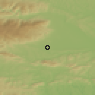 Shaded relief of the 51 km around Črešnjevec, drawn from the GMTED2010 grid