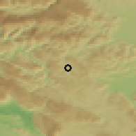 Shaded relief of the 51 km around Žiri, drawn from the GMTED2010 grid