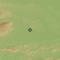 Shaded relief of the 51 km around Zlatoličje, drawn from the GMTED2010 grid