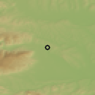 Shaded relief of the 51 km around Zrkovci, drawn from the GMTED2010 grid