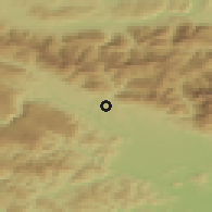 Shaded relief of the 51 km around Zvirče, drawn from the GMTED2010 grid